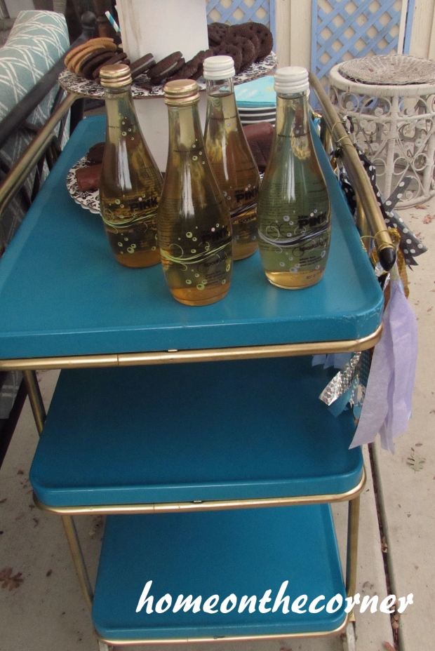 vintage beverage cart side