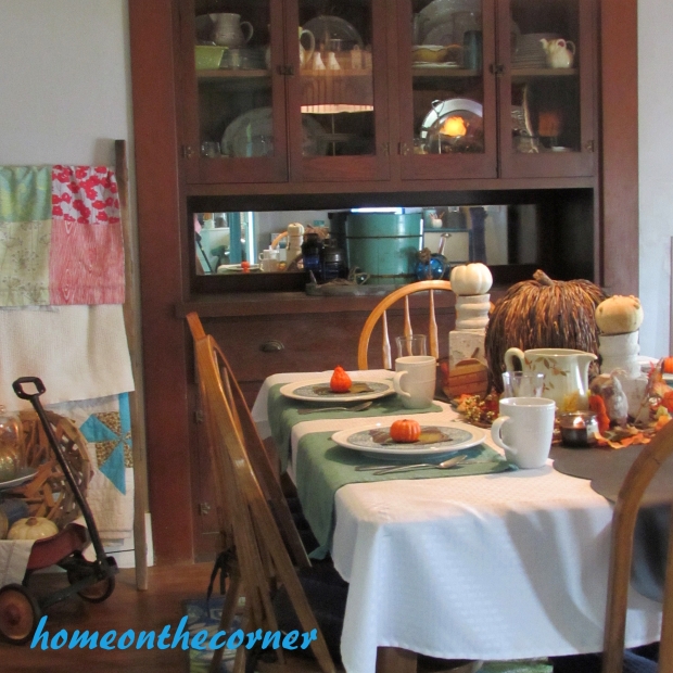 2015 Home Tour Fall Dining Room Table and Hutch