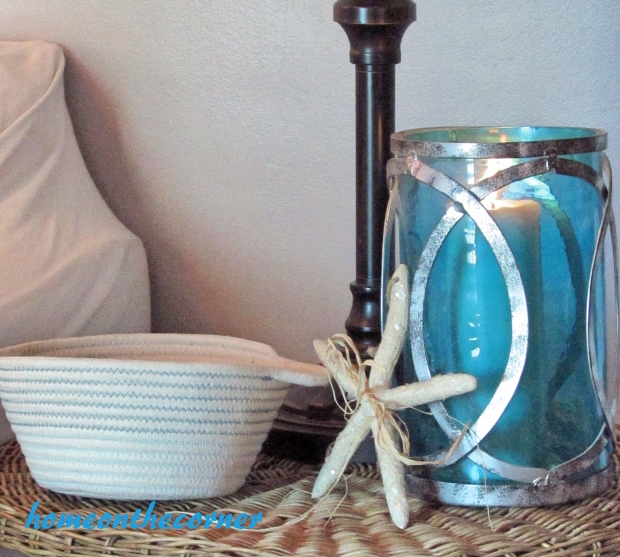 2015 Home Tour Fall Wicker Table Starfish, Candleholder