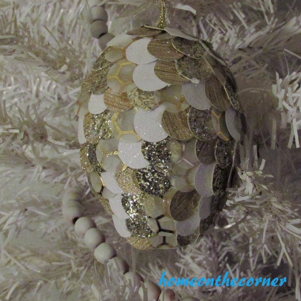 Christmas Pinecone Ornament on White