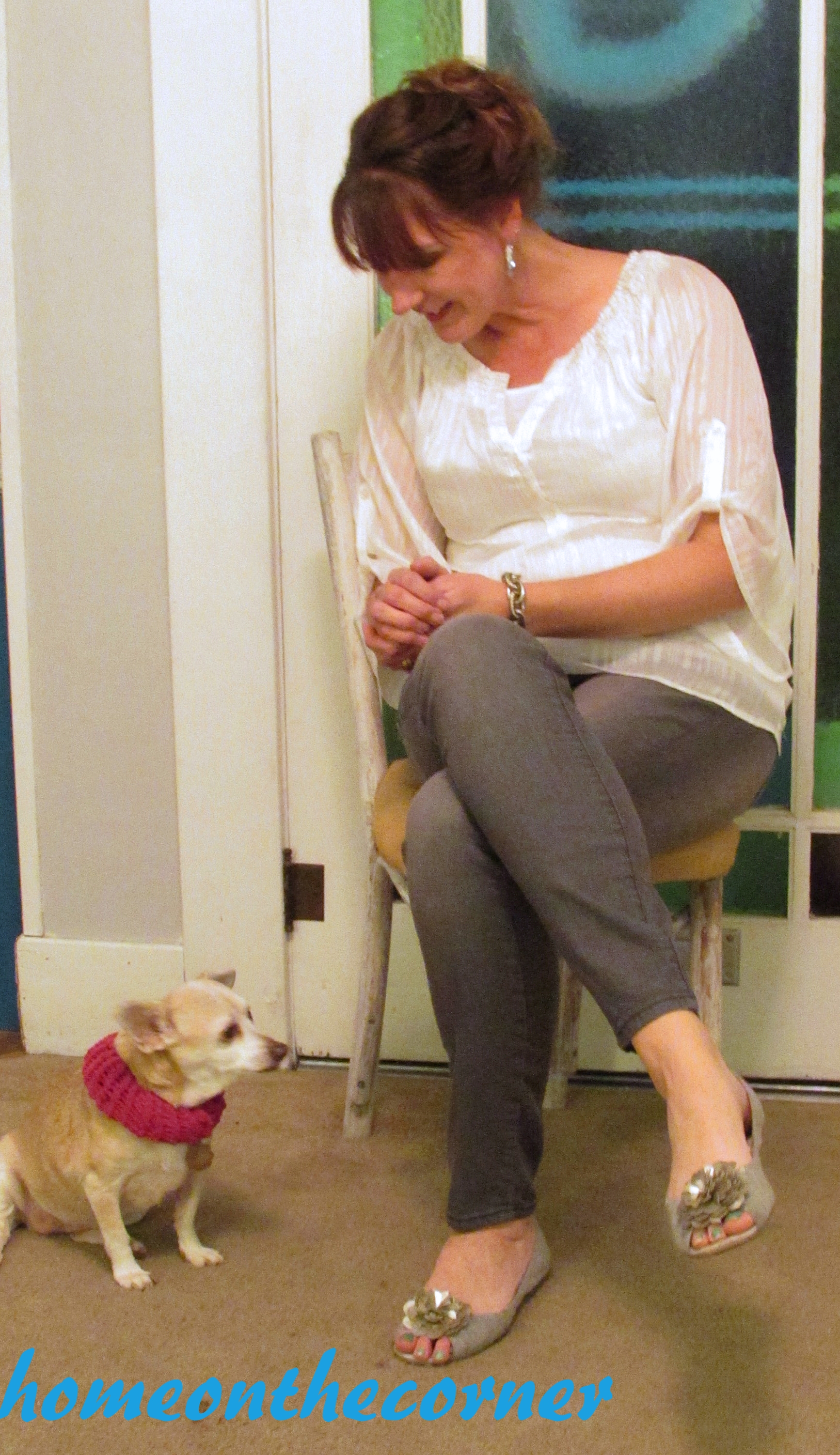 Fashion 2015 Pam Grey Jeans White Top