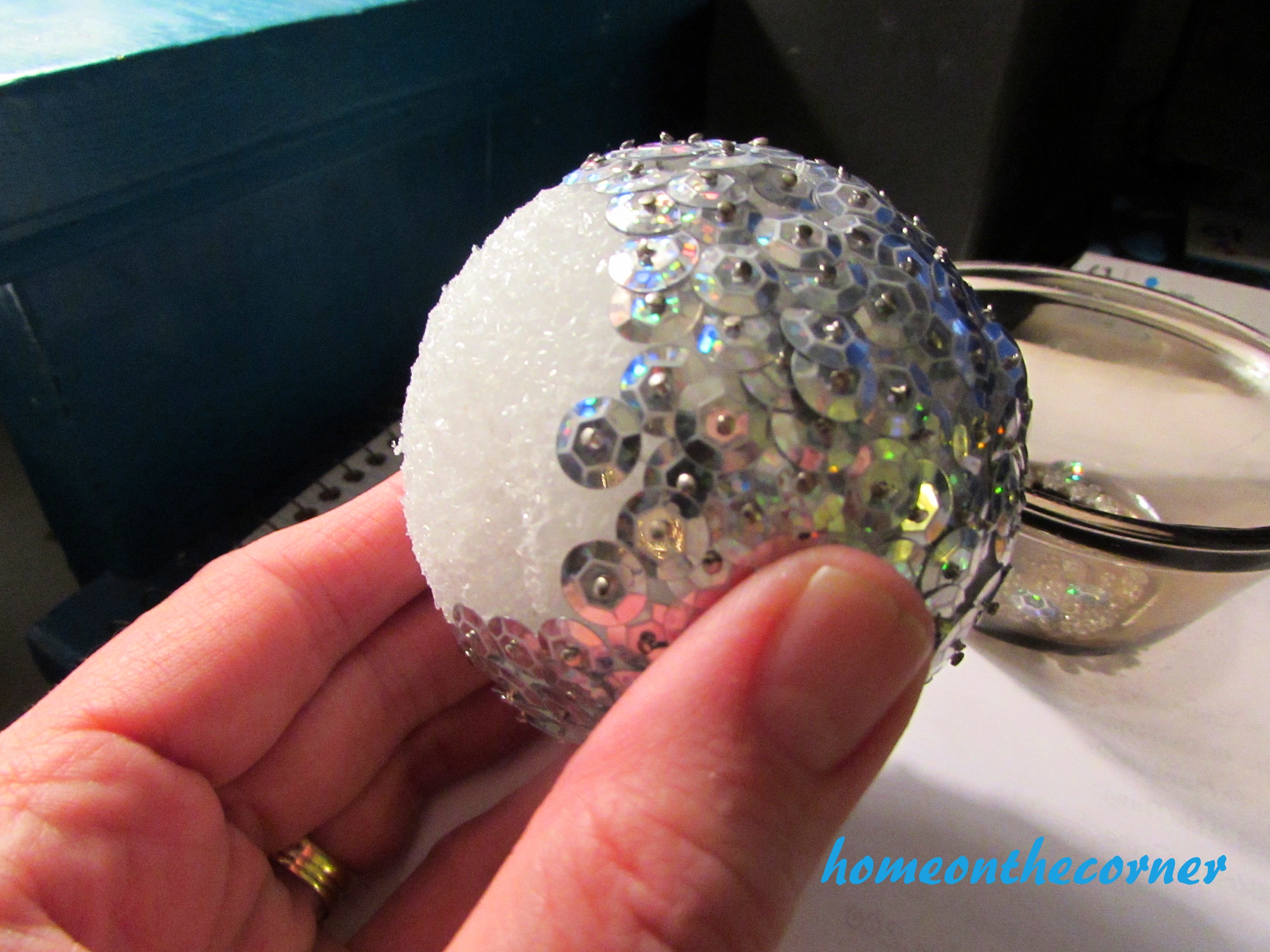 Sequin Christmas Ornament Pins and Sequins