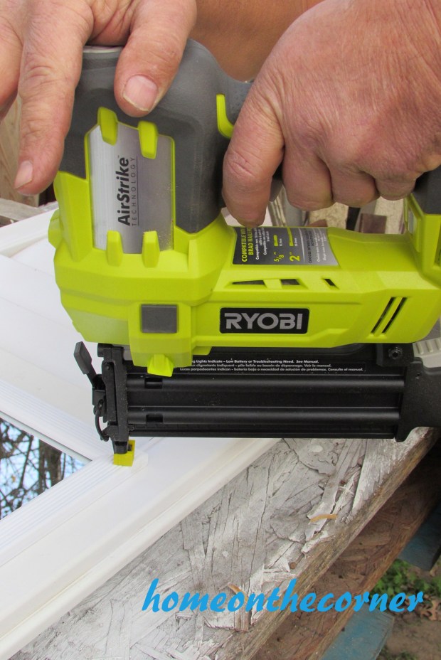 Door to Mirror Shutter Nailgun the edges