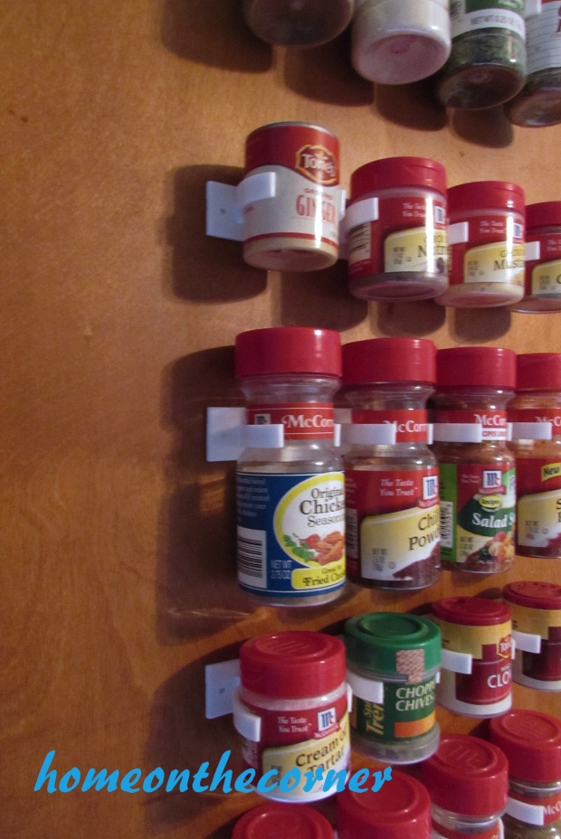 organize spices on the door side view
