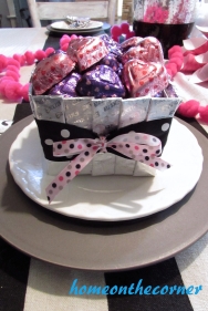 silver gum and heart candy valentine box