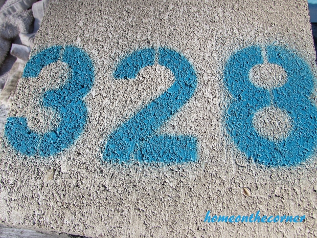concrete painted planter address number