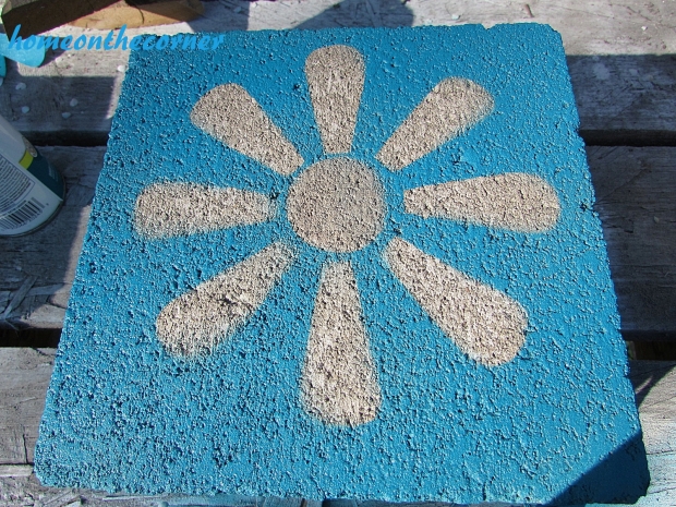 concrete painted planter flower stencil