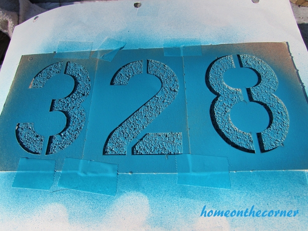 concrete painted planter numbers lagoon spray paint