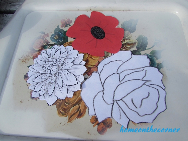 floral metal trays flower cutouts