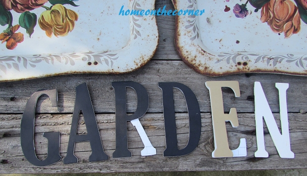 floral metal trays garden letters