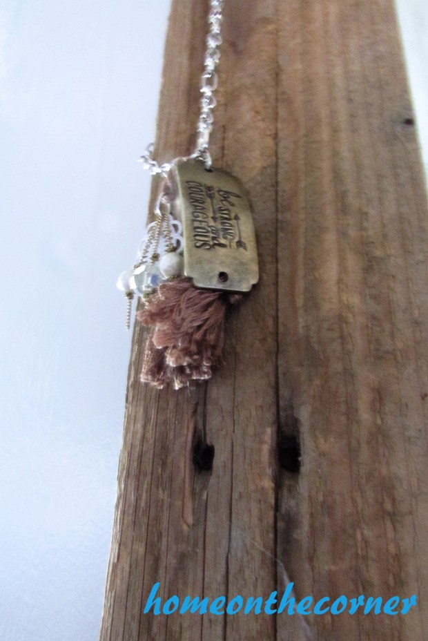 tassel necklace be strong and courageous