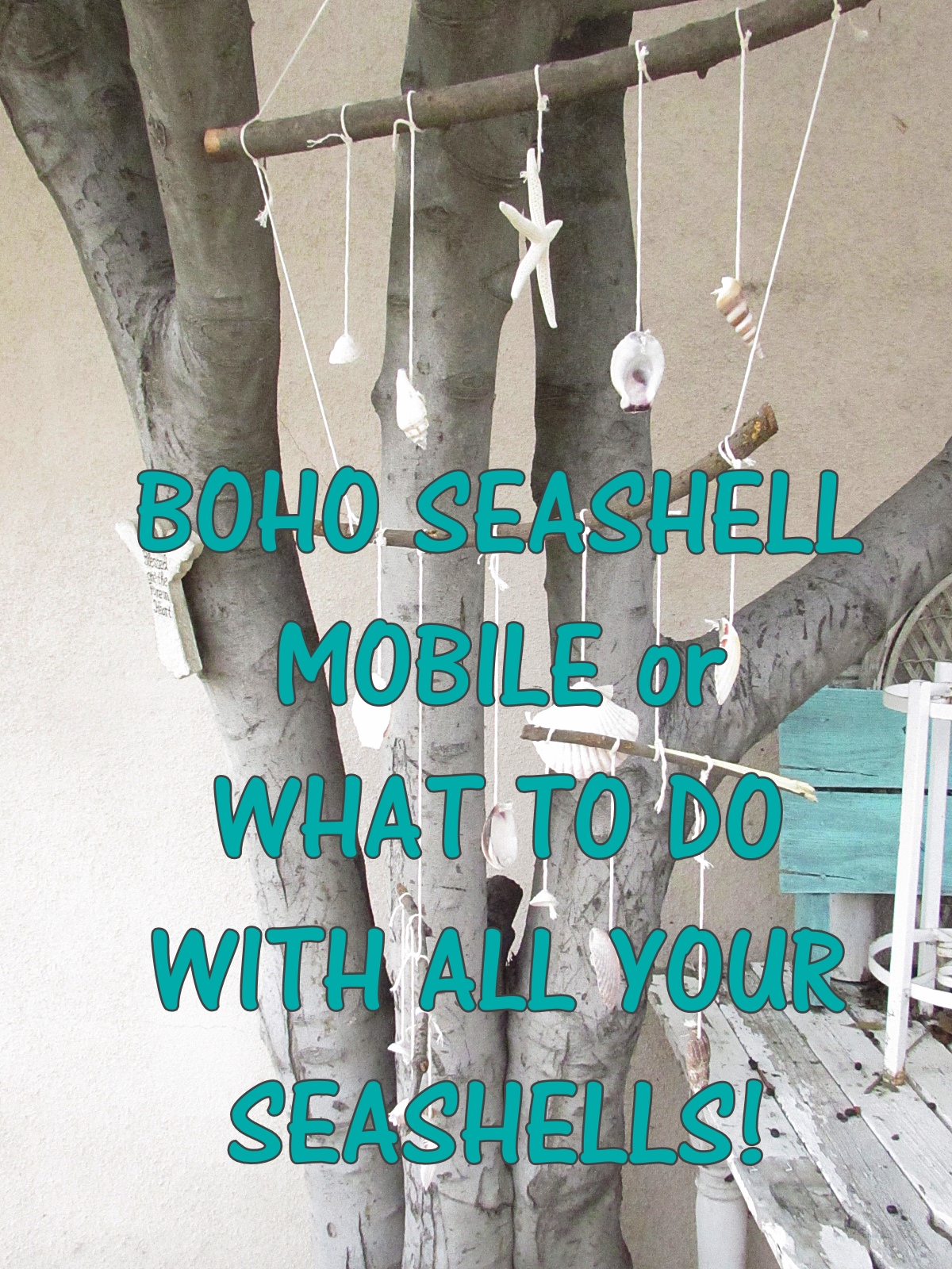boho seashell mobile title
