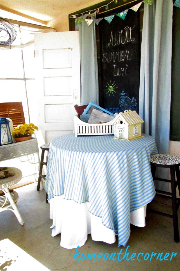 summer patio 2016 table and chalkboard