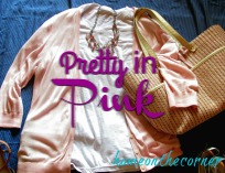 finds and fashions pink sweater with white tee pretty in pink