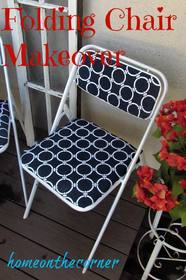 folding chair makeover blue and white completed chair Title