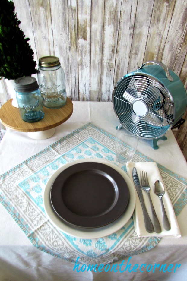 tablescapes 2017 turquoise and grey