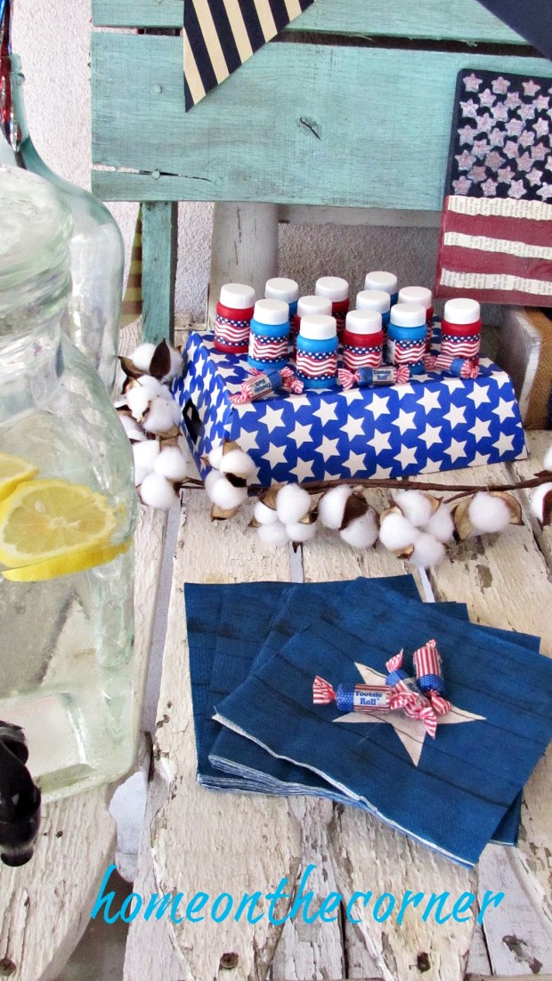 patriotic star napkins cotton bubbles