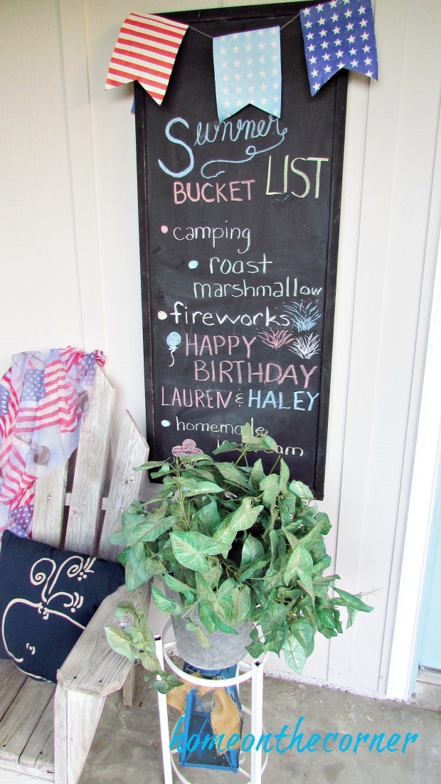 patriotic summer bucket list chalkboard