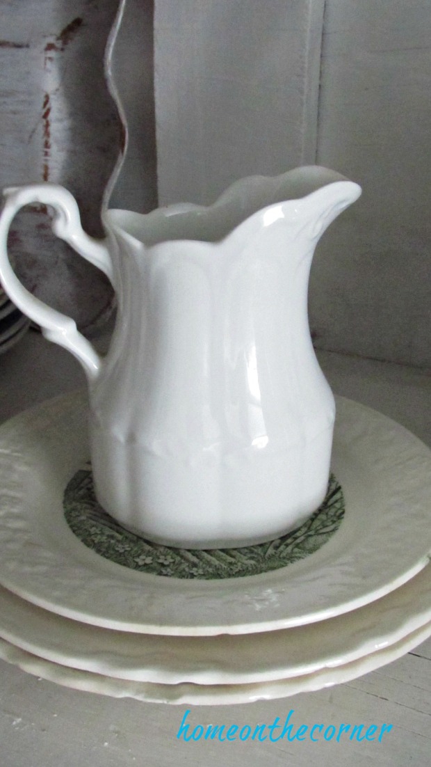 fall dining room white pitcher