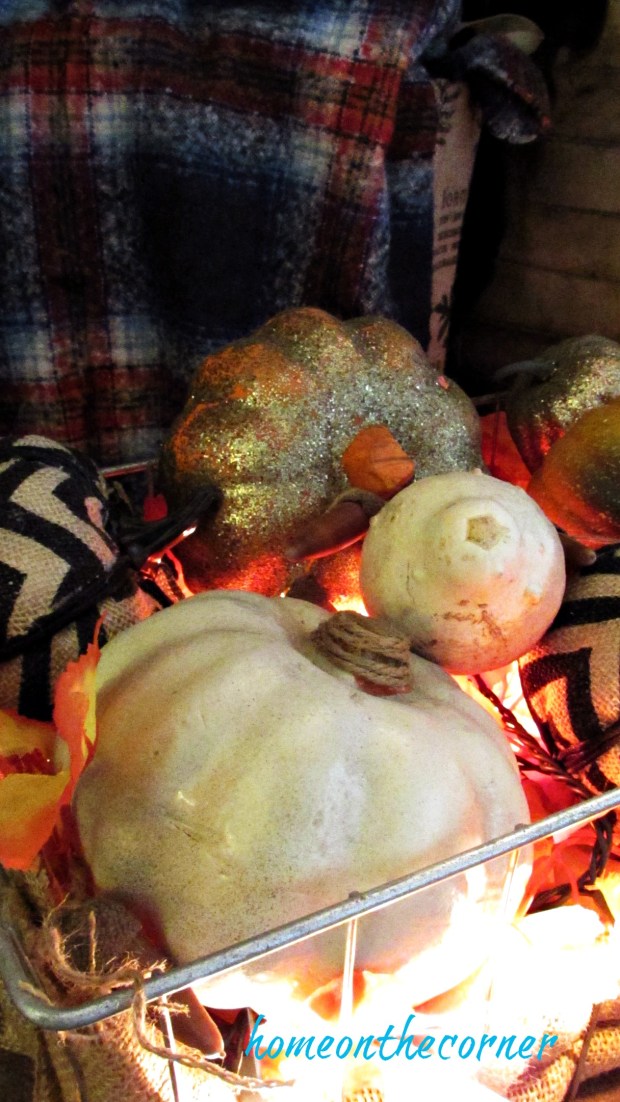 fall family room lights and pumpkins