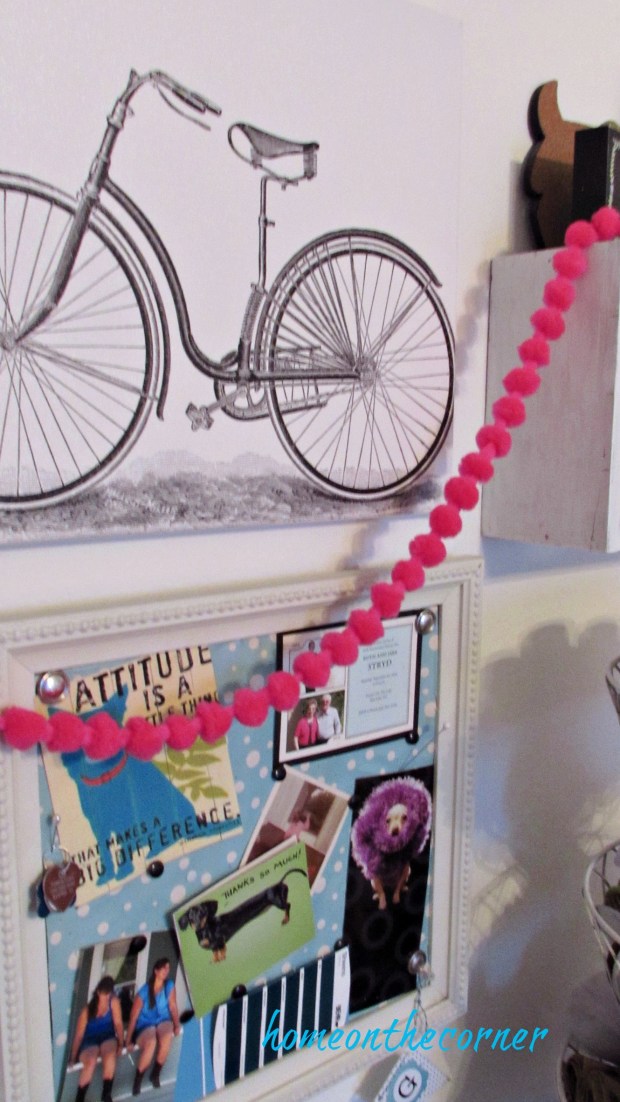 Christmas Guest Room Pink Puff Ball Garland