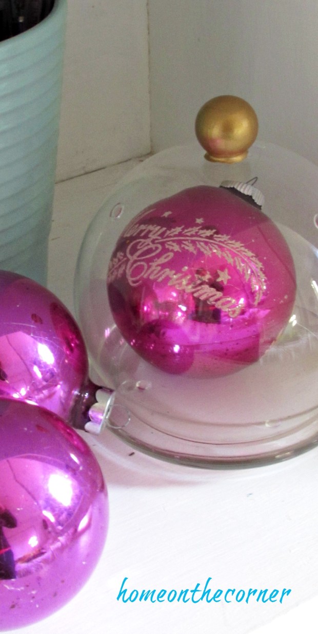 Christmas in the guest room pink ornament