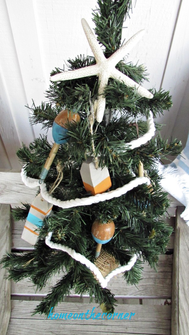 Christmas Wooden Buoy Ornament Faux Tree