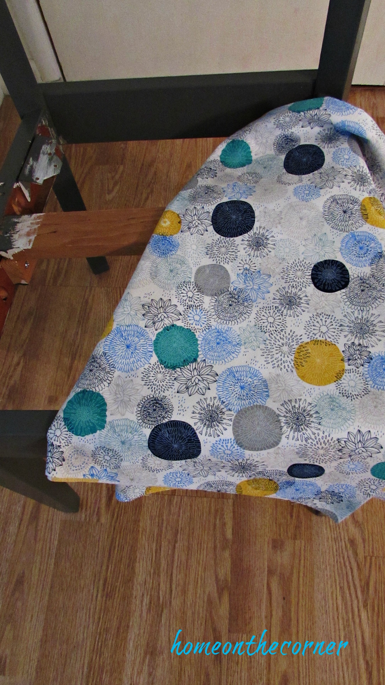 desk chair makeover floral fabric