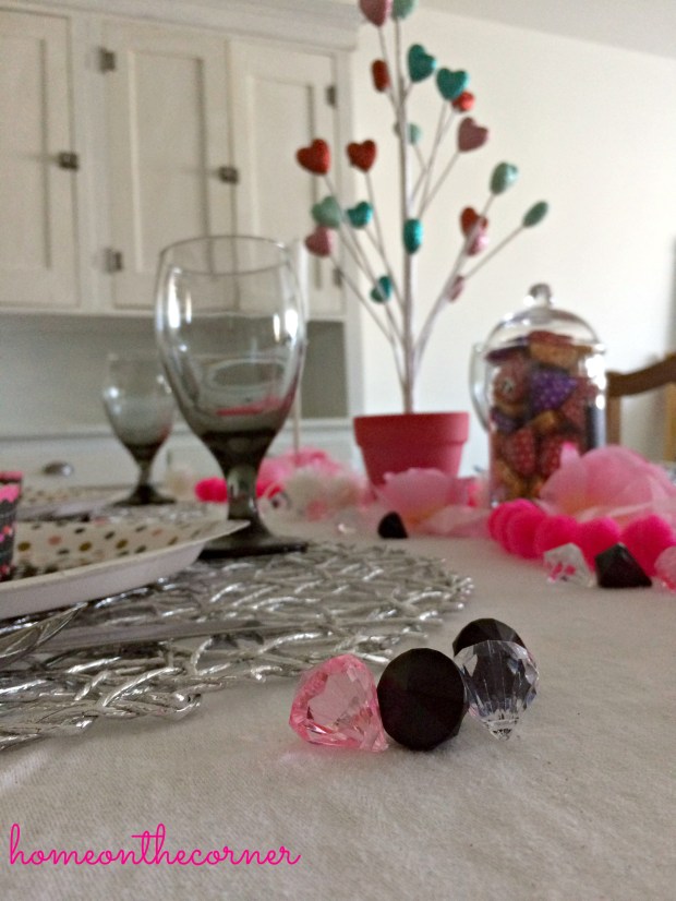 Valentine's Day Tablescape Diamonds