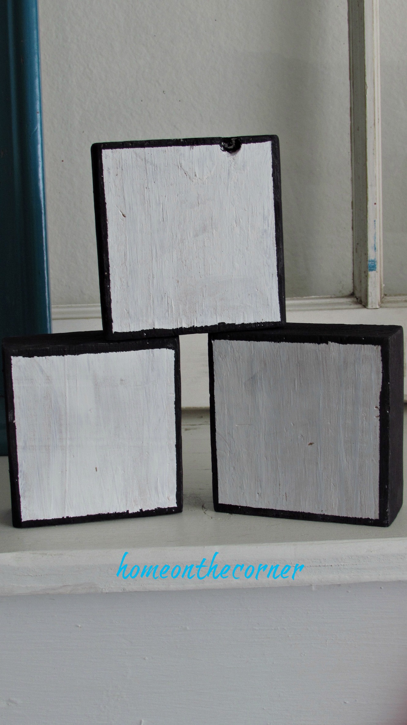 wooden blocks painted