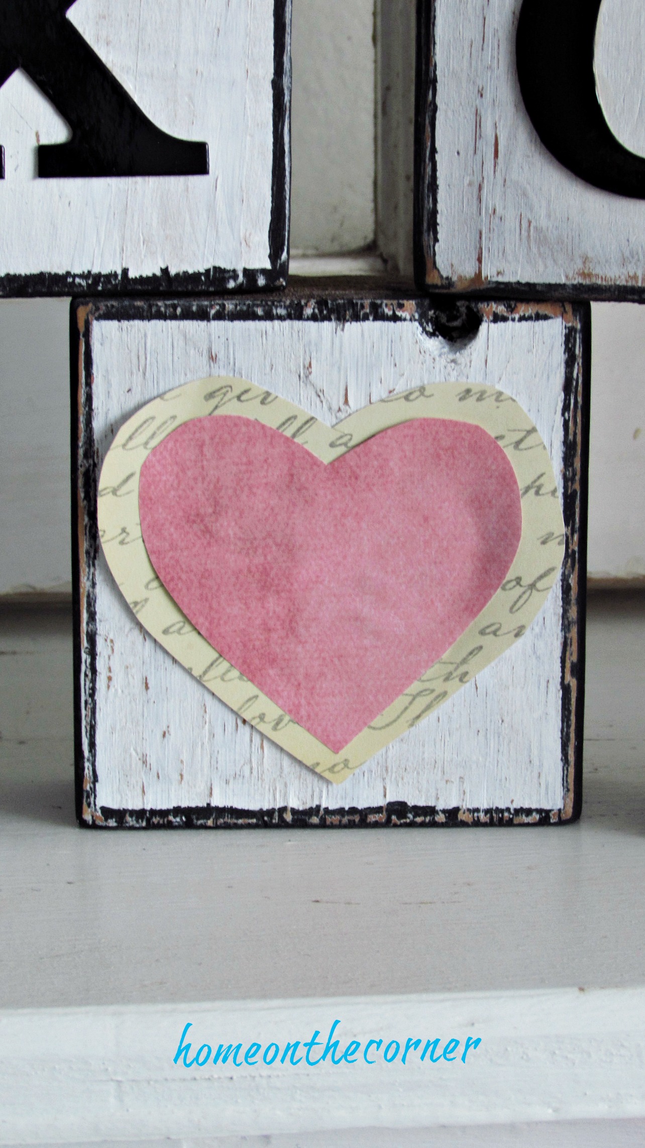 wooden blocks pink heart