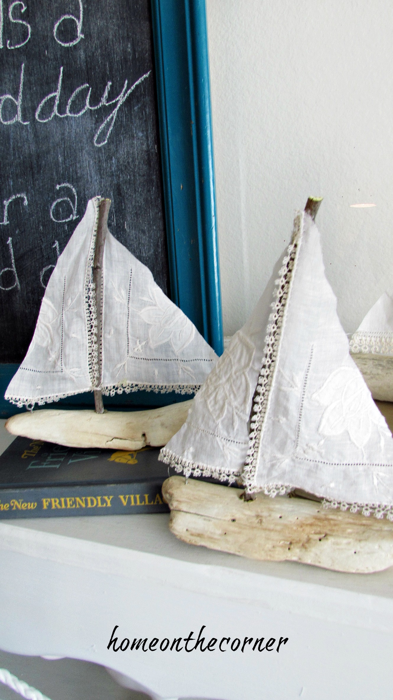 driftwood sailboat linen hankies