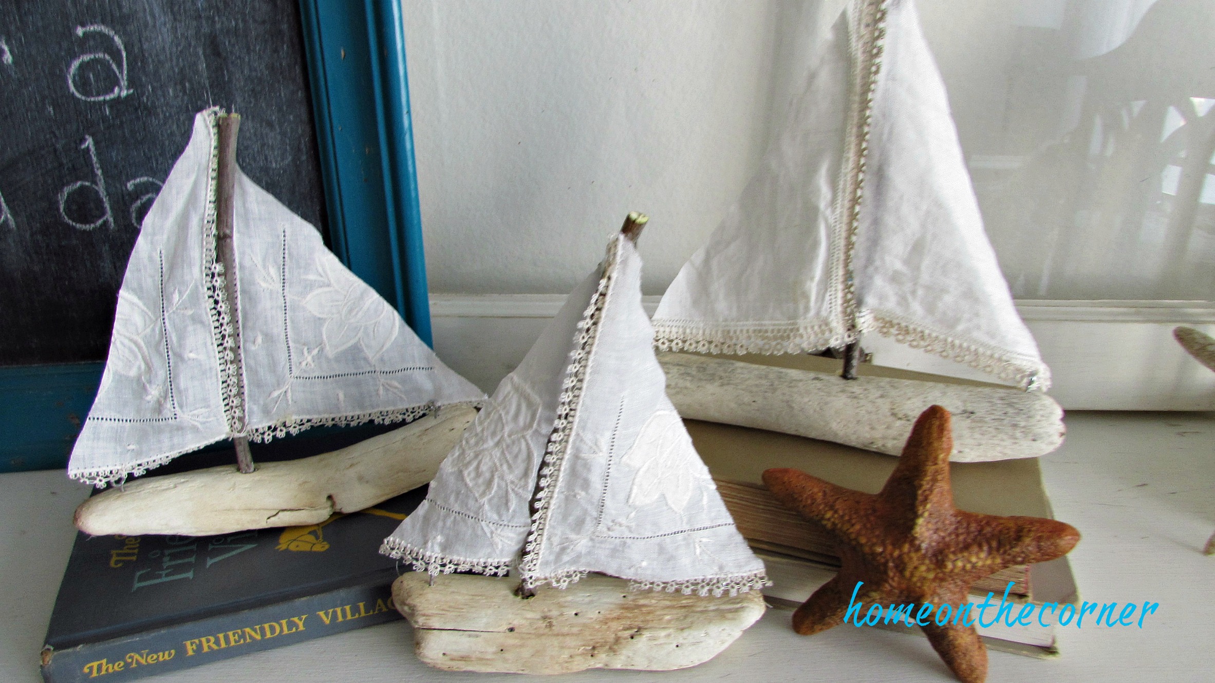 driftwood sailboat trio