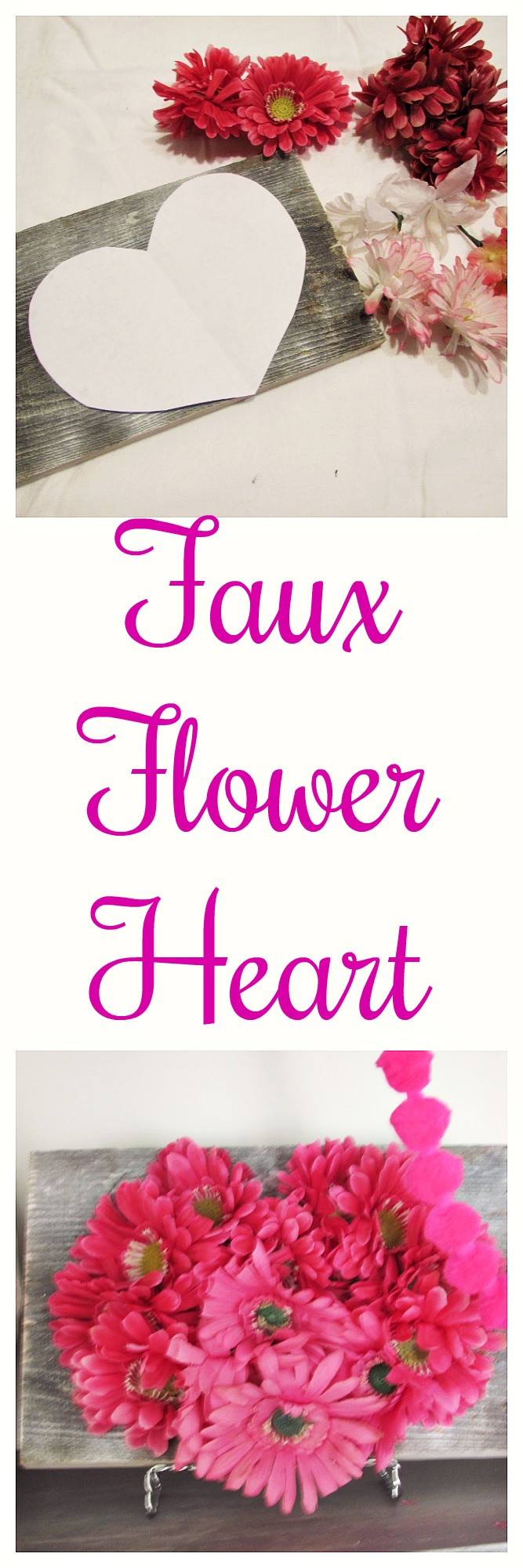 faux flower heart