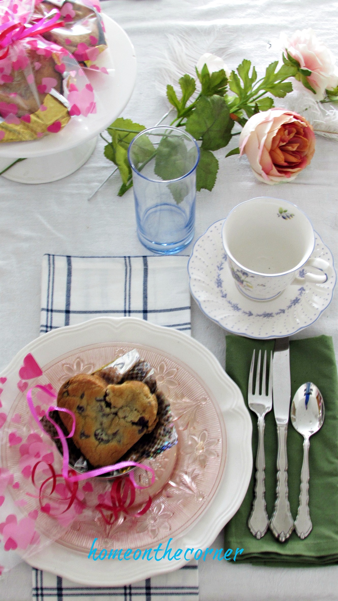 valentine spring tablescape pink vintage place setting tea cup