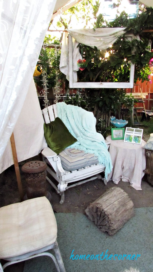 backyard gazebo chair corner old window
