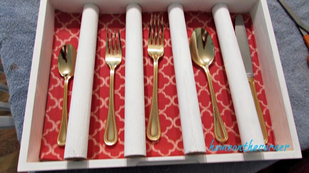 wooden box makeover flatware