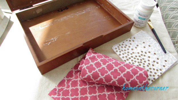 wooden box makeover supplies