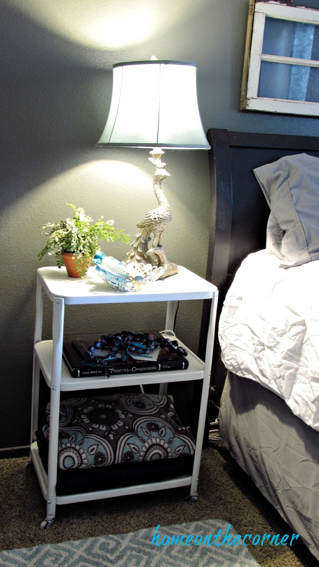 guest room makeover metal night stand