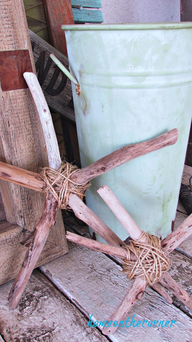 driftwood starfish with bucket
