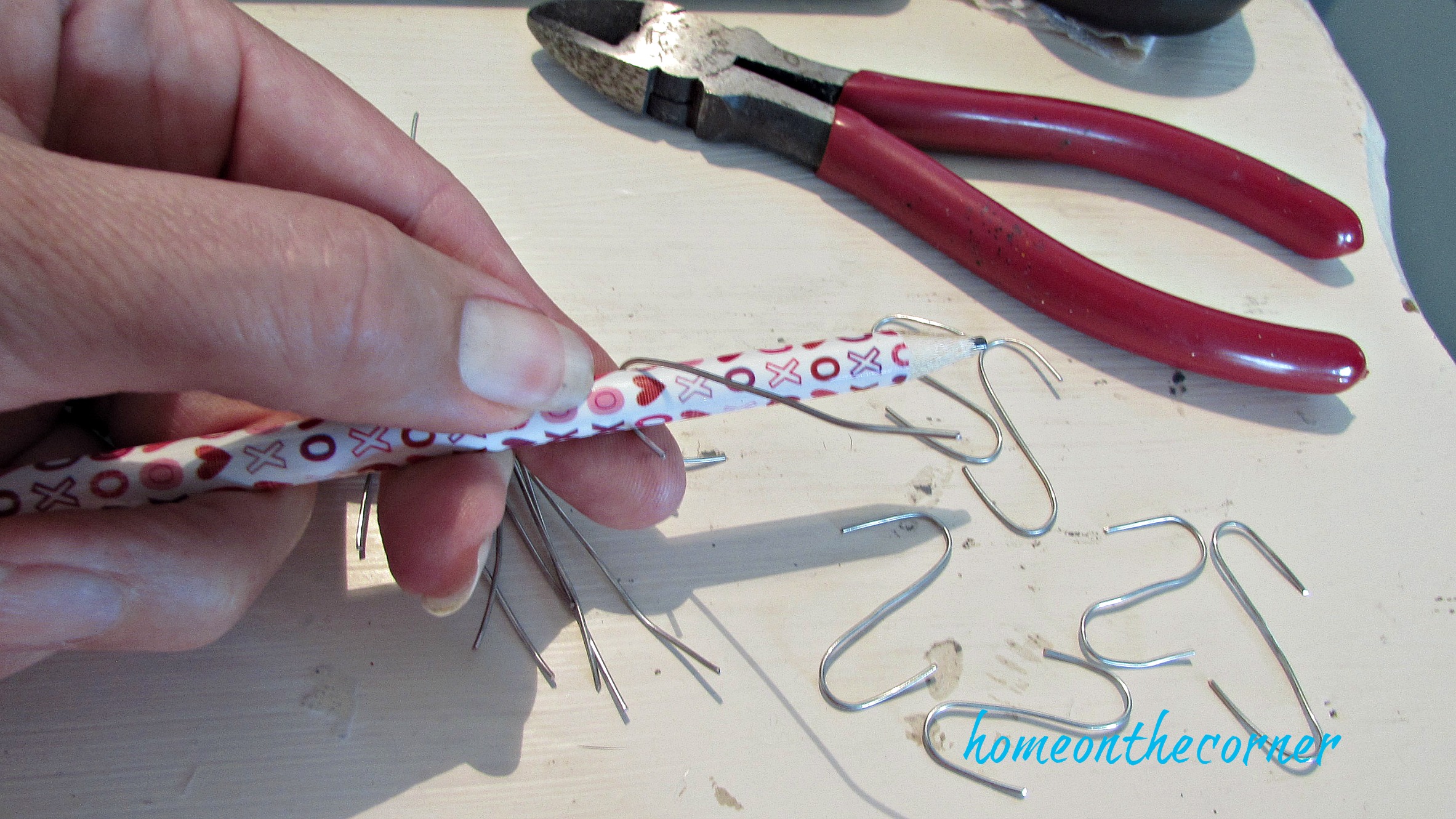 pink ornament christmas tree wire hook