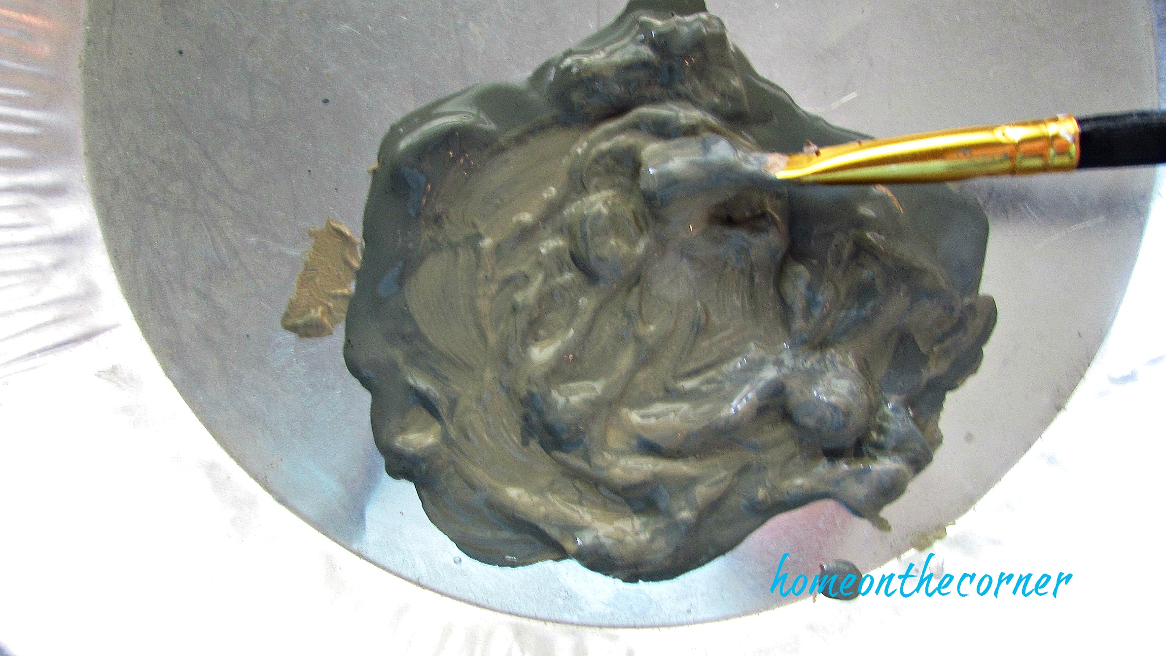 travel map pumpkin grey and brown paint