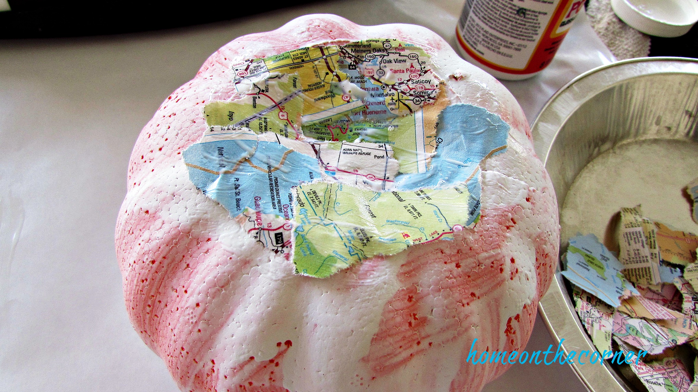 travel pumpkin decoupage