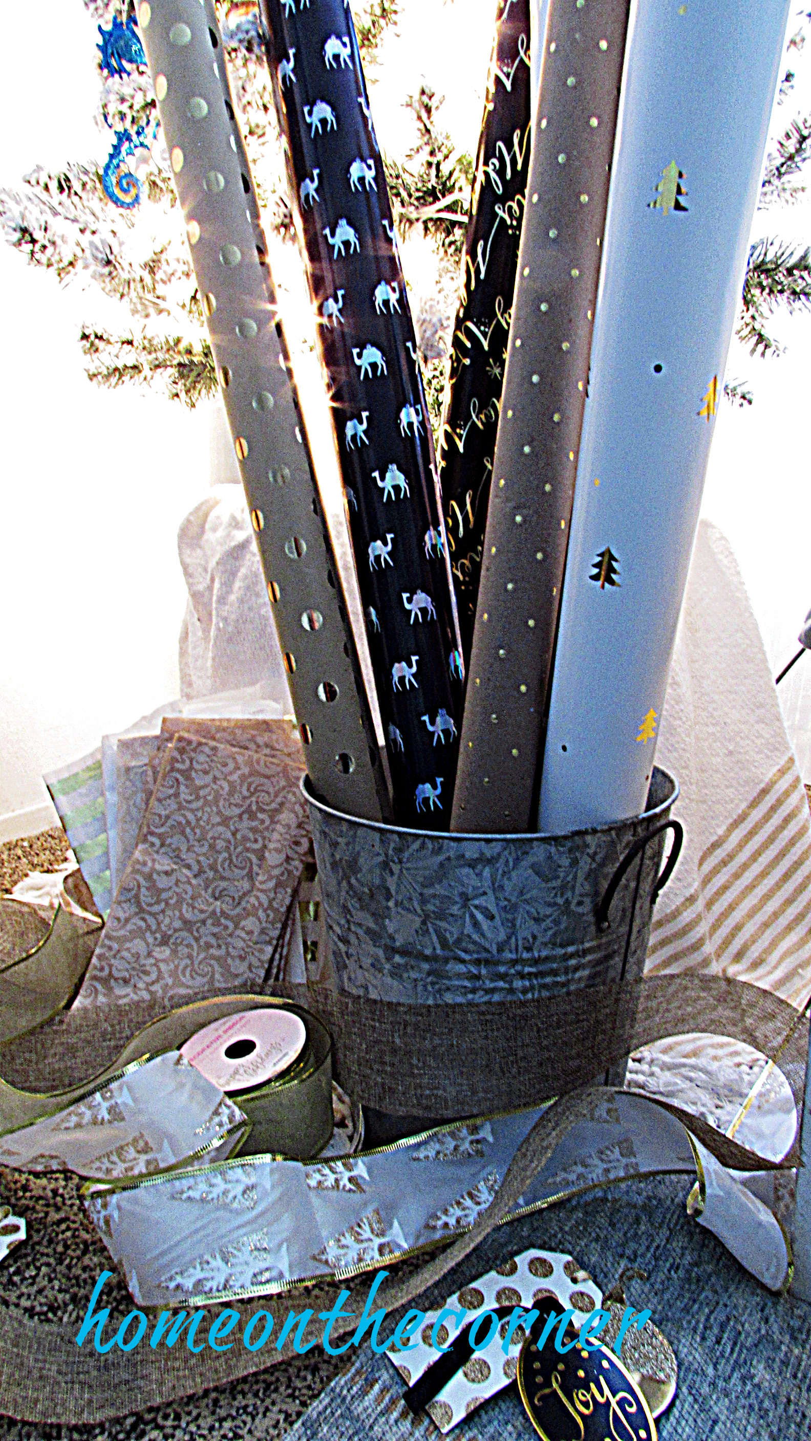 gold, kraft paper, white, black paper, ribbon, tags