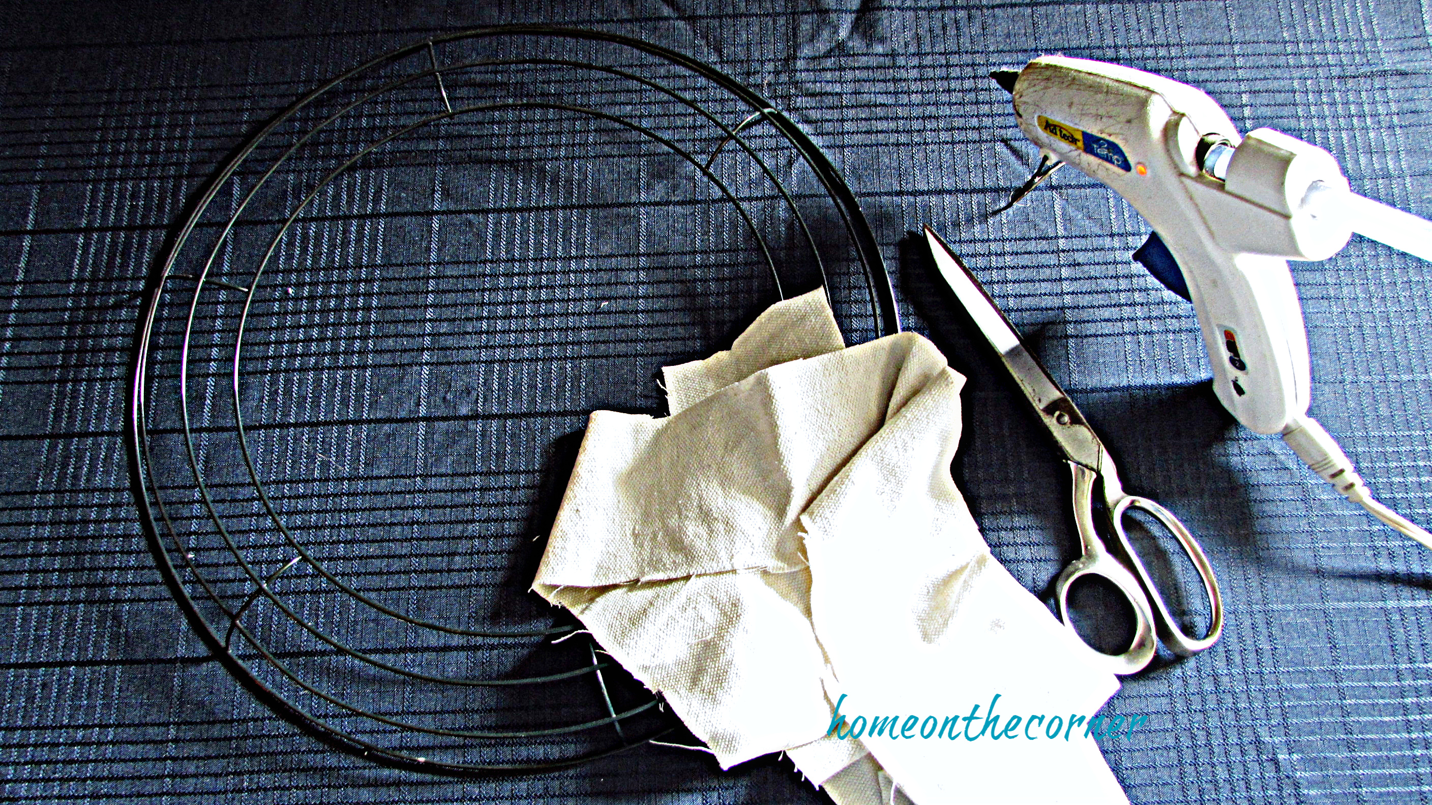 drop cloth leaf wreath supplies