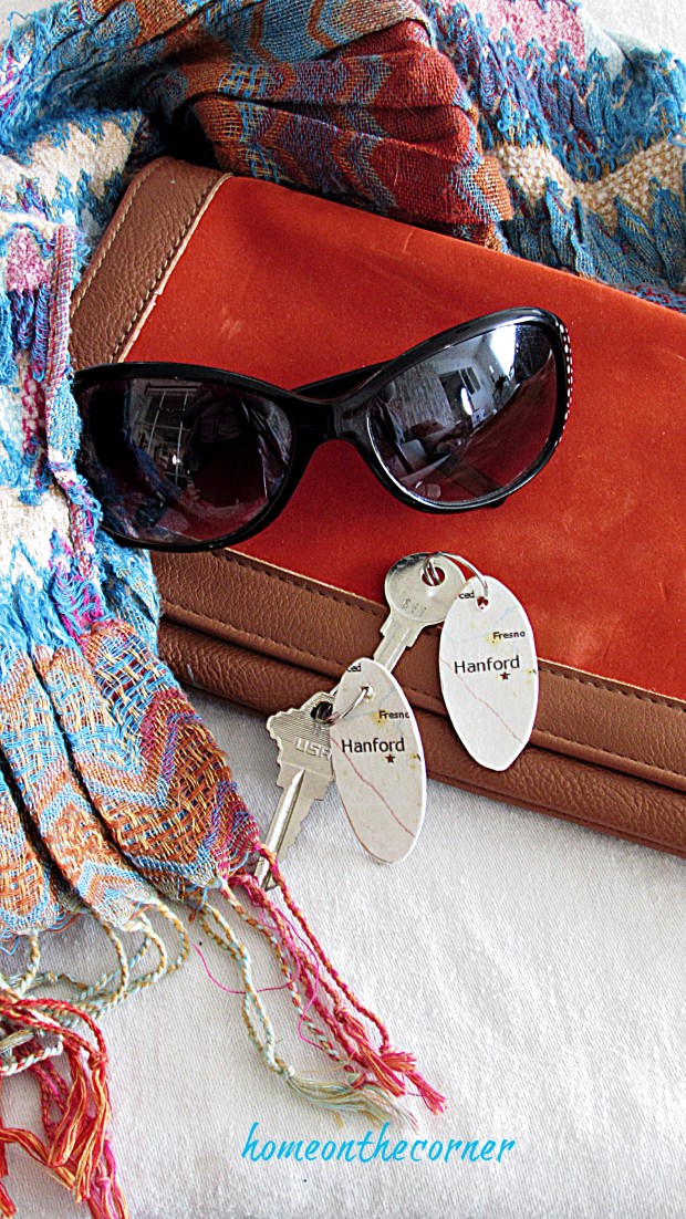 map key chain keys and sunglasses