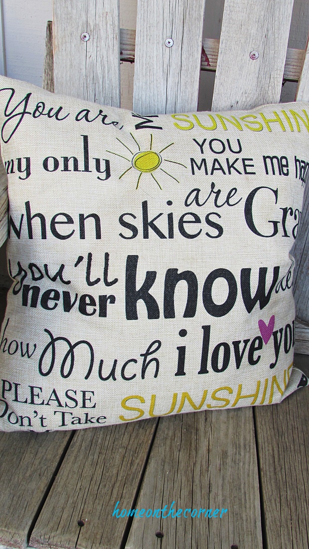spring porch you are my sunshine pillow