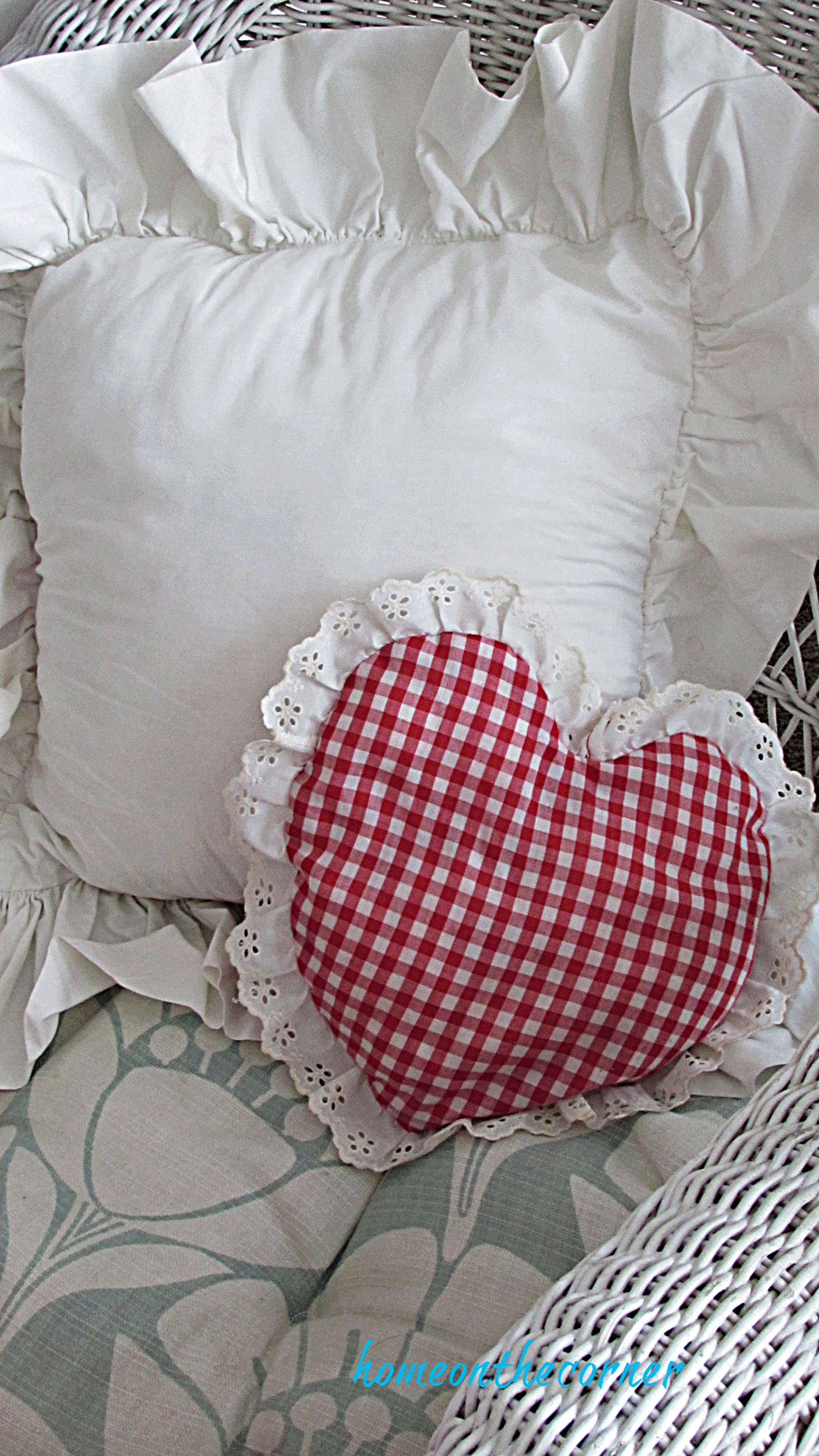 valentine tablescape heart pillow
