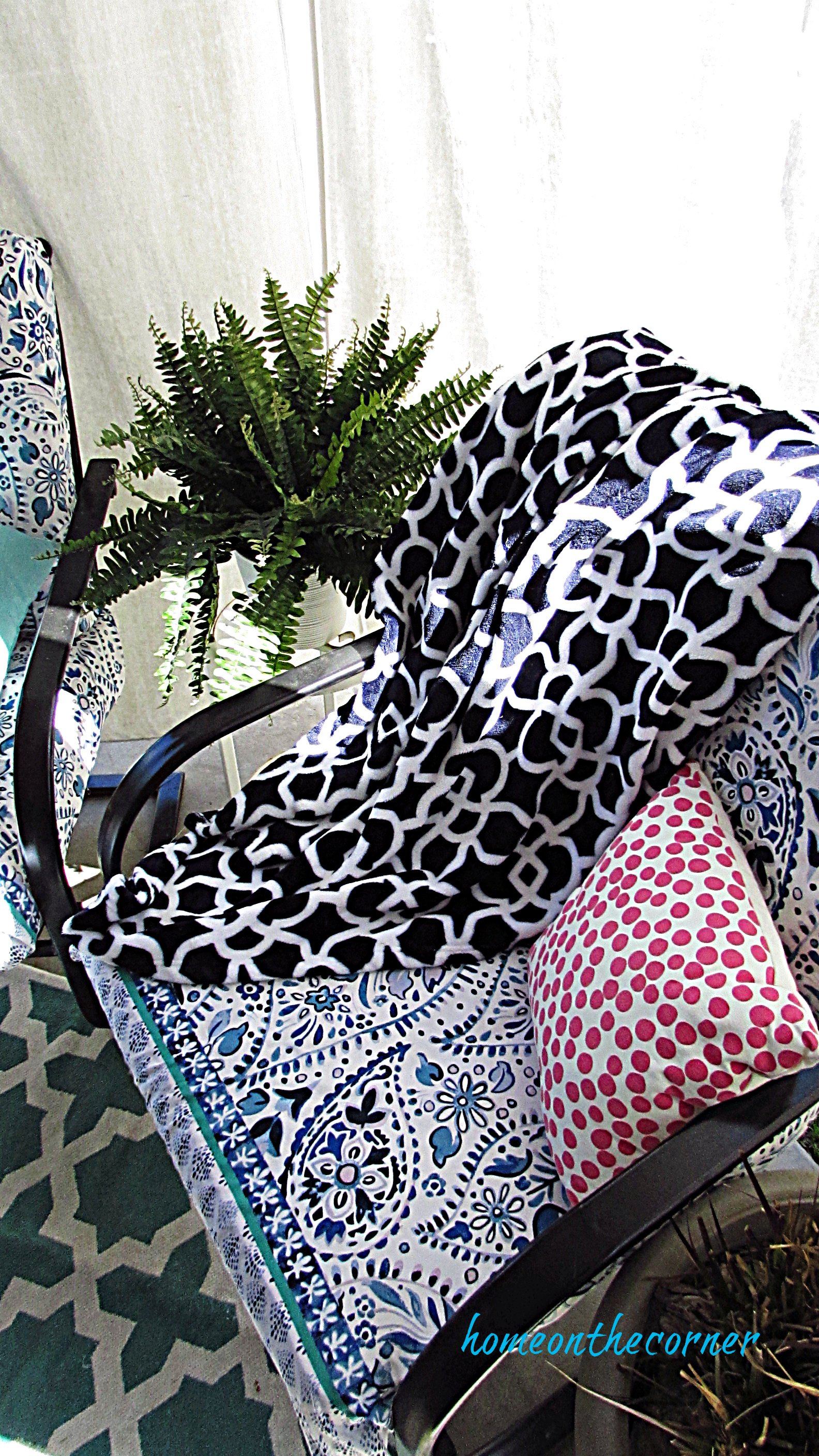 outdoor patio furniture cushion recover with shower curtain