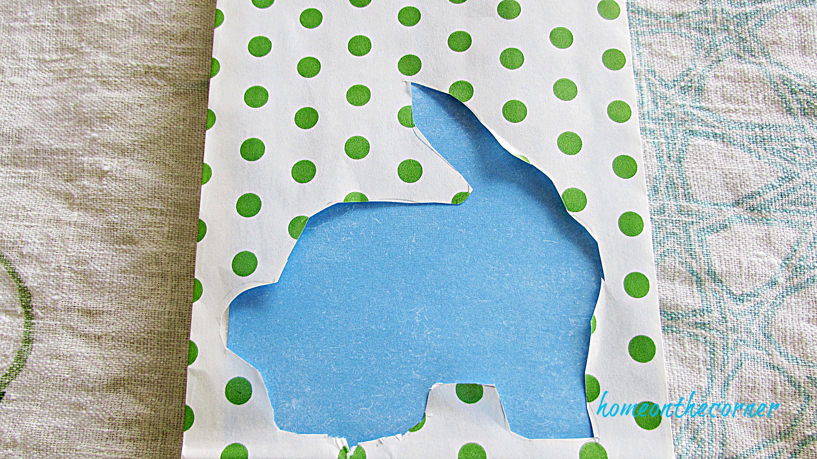 Polka dot Easter bag Bunny Cut out